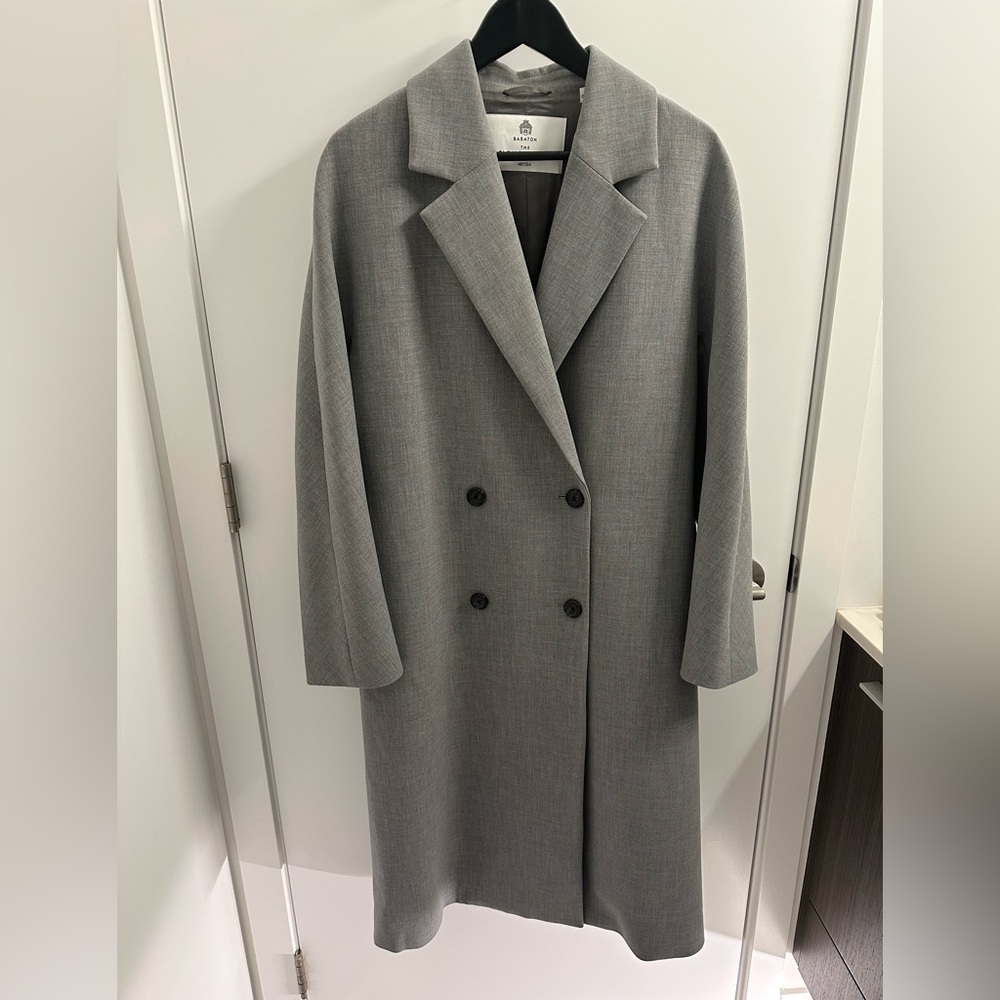 Aritzia slouch coat in (re)essential grey